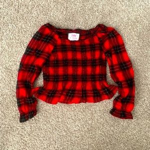 Justice plaid waist length shirt !